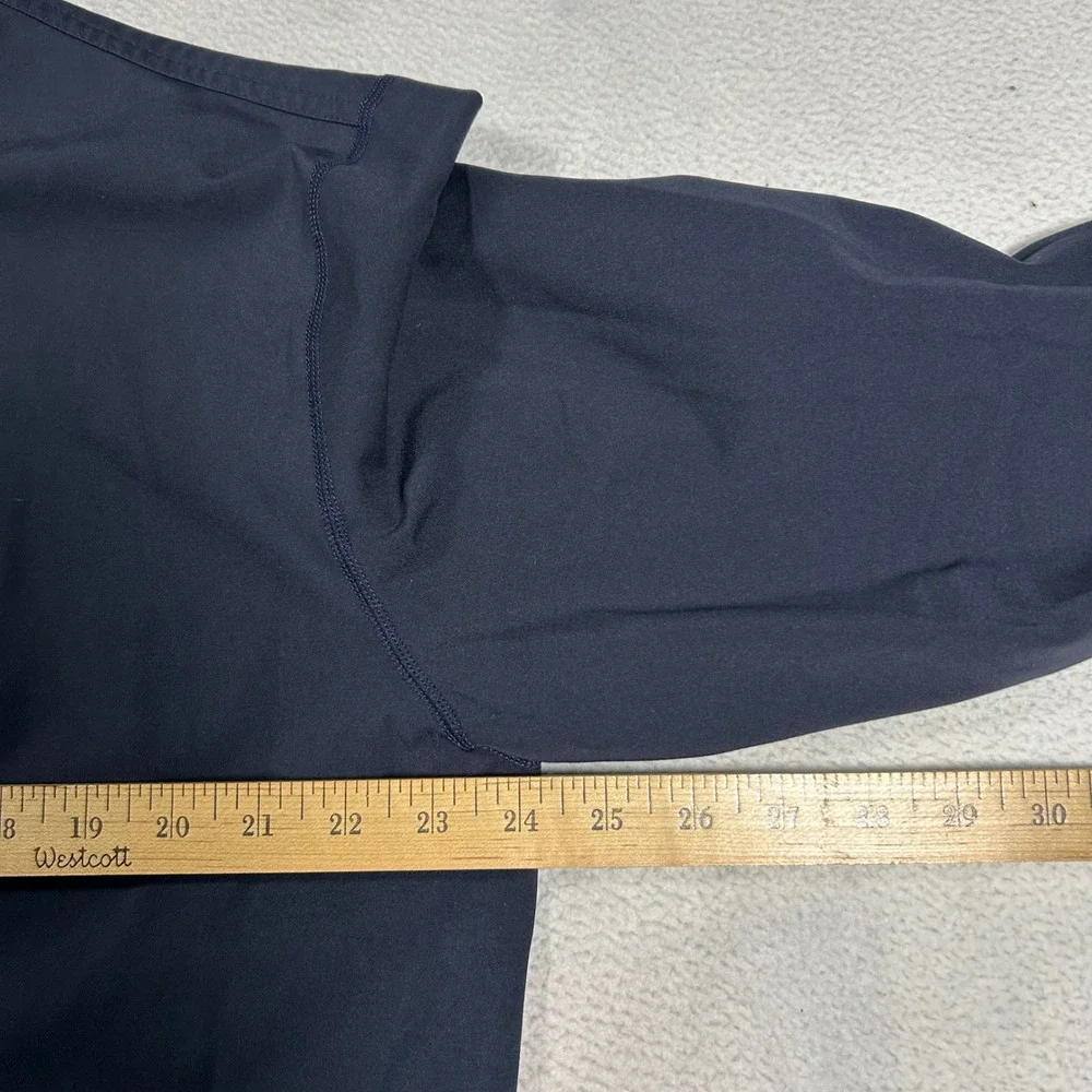 BYLT Elite Fairway Pullover Mens XXL Navy Blue‎ Snap Neck Herringbone Trim